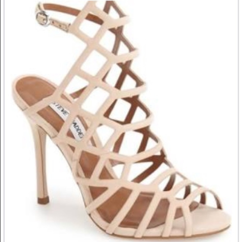 Steve Madden Nude Caged “SLITHUR” Heels